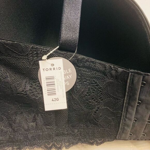 Torrid Bombshell Everyday Strapless lightly Lined Bra Black Plus Size 42G NEW - Picture 6 of 10